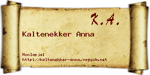 Kaltenekker Anna névjegykártya